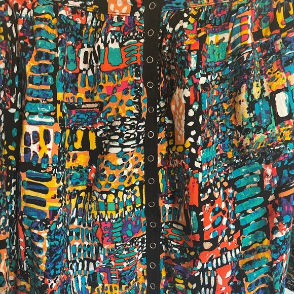 Material Girl Multicolor Snap Button Skirt Pockets - Picture 3 of 4